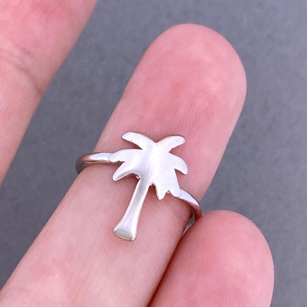 Palm Tree Sterling Silver Toe Ring Adjustable